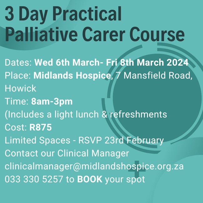 3 march pallaitive care course