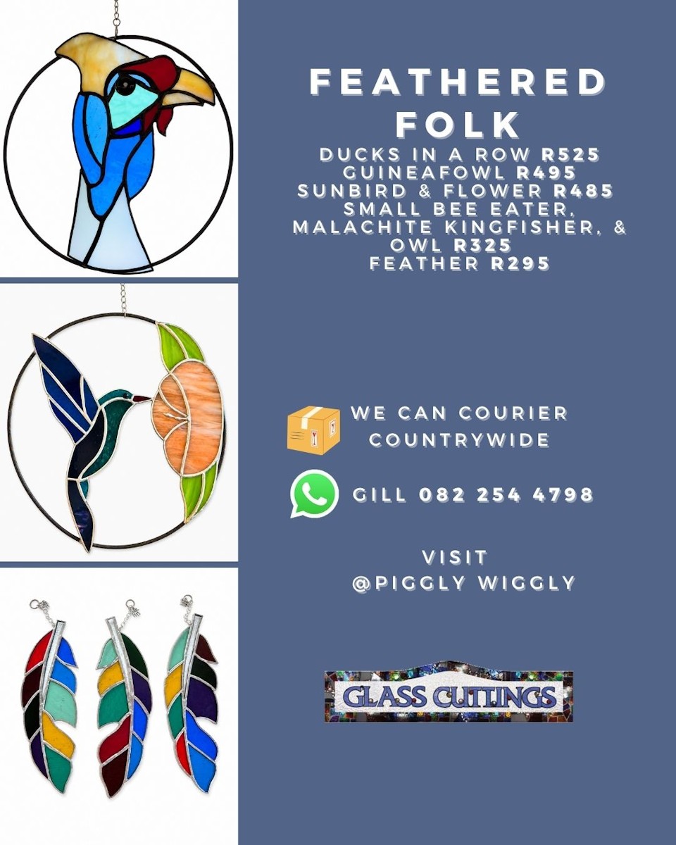 Feathered Folk glass suncatchers