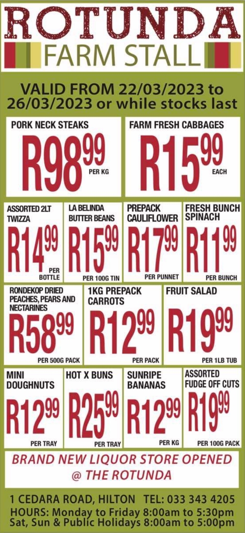 rotunda specials 22 march
