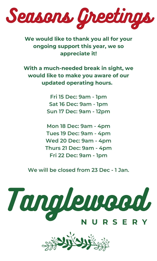 tanglewood nursery 2023 dec