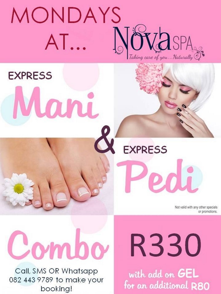 nova spa monday mani ped combo 750