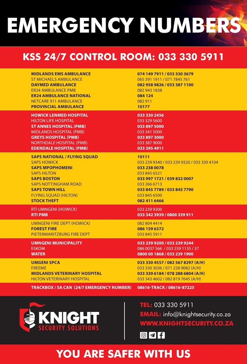 kss emergency numbers